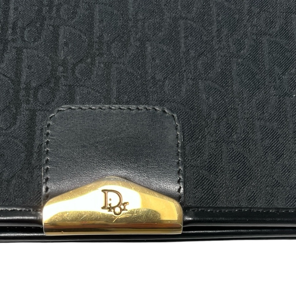 Christian Dior Vintage Oblique Trotter Chain Shoulder Bag Black Canvas Gold - Picture 5 of 16